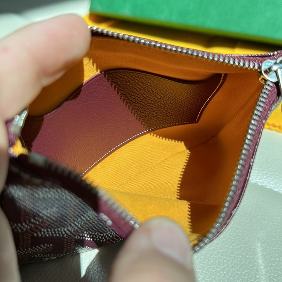 Goyard Goyardine Mini Senat Pochette burgundy pouch wallet case - Picture 8 of 11
